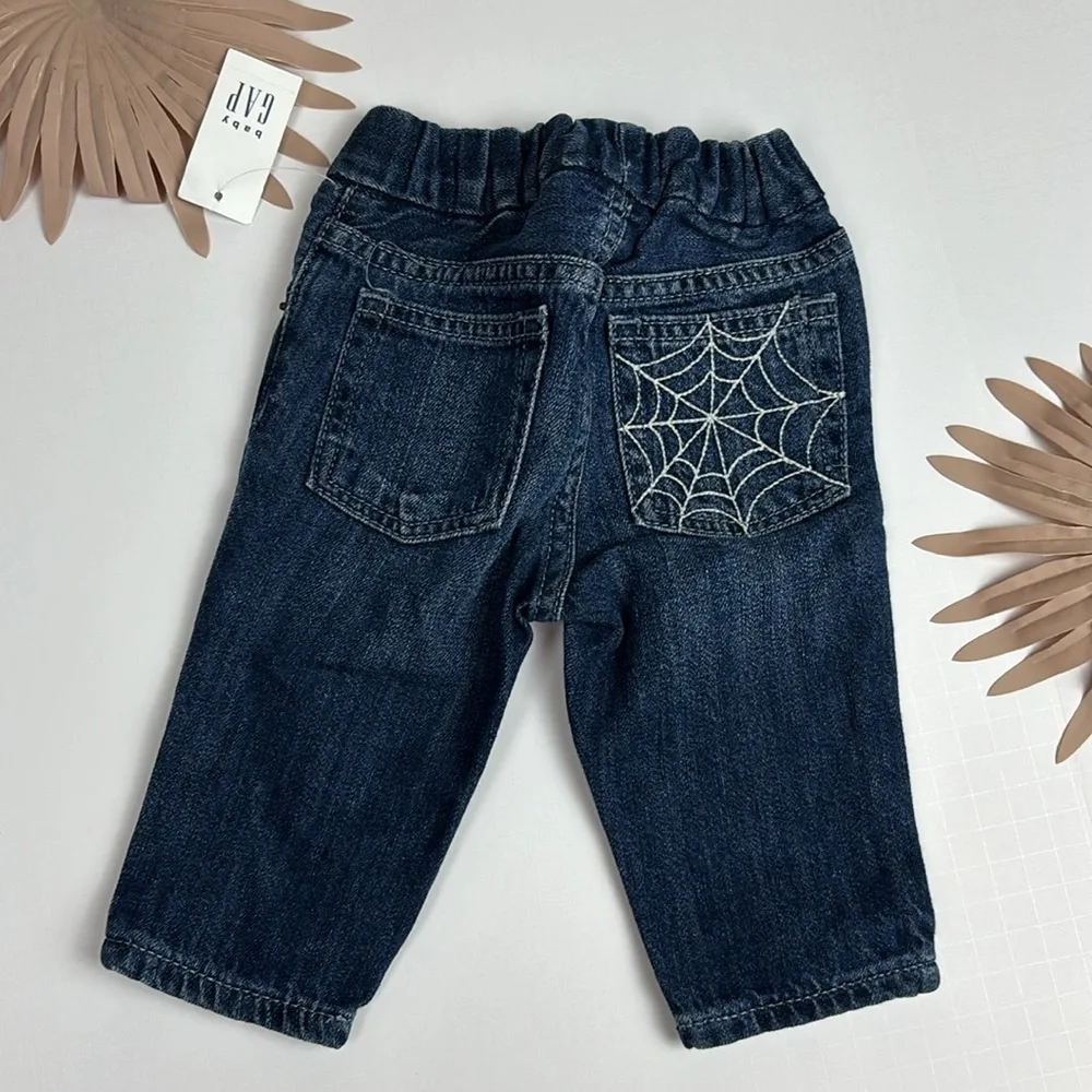 NWT GAP Baby Halloween Jeans with Ghost and Bat Patches - Size 3-6 Months